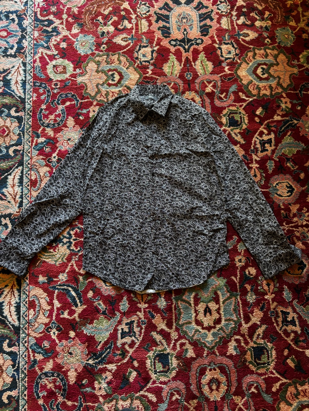 Theory Black Shirt with White Sunburst Print